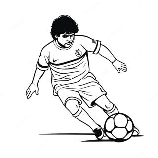 Page A Colorier De Maradona Dribblant Un Ballon De Football 61567-51043