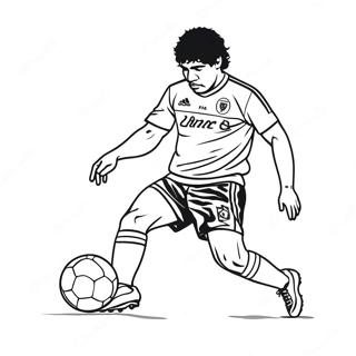 Page A Colorier De Maradona Dribblant Un Ballon De Football 61567-51044