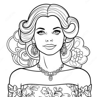 Page A Colorier De Lana Green En Robe Elegante 61657-51106