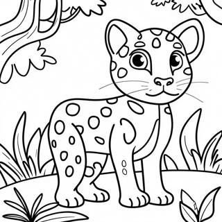 Page A Colorier Ocelot Joueur Dans La Jungle 61777-51209