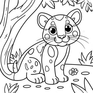 Page A Colorier Ocelot Joueur Dans La Jungle 61777-51211