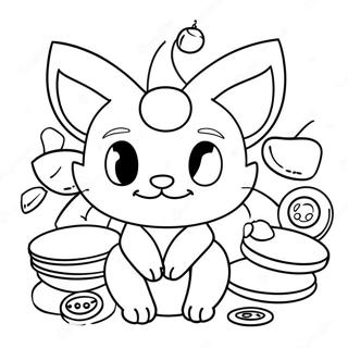 Page A Colorier De Meowth Mignon Avec Des Pieces 61807-51232