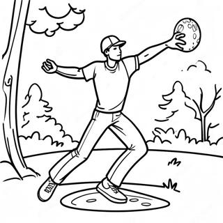 Page A Colorier Dun Joueur De Disc Golf Lancant Un Disque 61817-51238