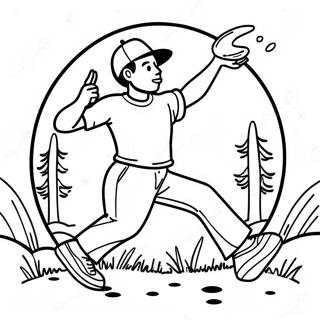 Page A Colorier Dun Joueur De Disc Golf Lancant Un Disque 61817-51239