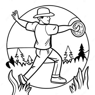 Page A Colorier Dun Joueur De Disc Golf Lancant Un Disque 61817-51240