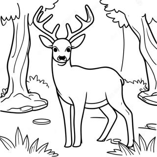 Page A Colorier Dun Cerf Mulet Dans Une Foret 61836-51246