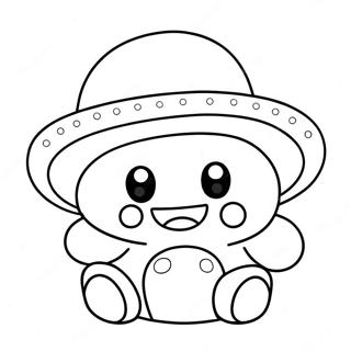 Page A Colorier Domo Mignon Avec Chapeau 61907-51319