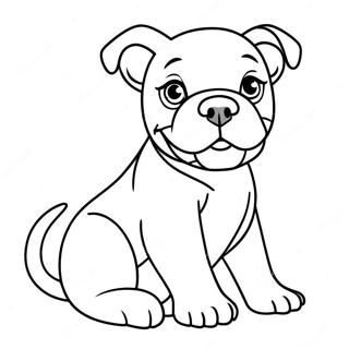 Page A Colorier De Chiot Bulldog Americain Joueur 62067-51437