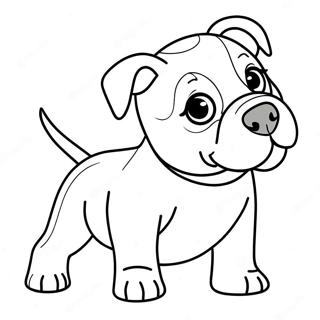 Page A Colorier De Chiot Bulldog Americain Joueur 62067-51438