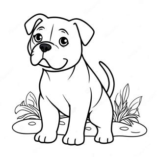 Page A Colorier De Chiot Bulldog Americain Joueur 62067-51439