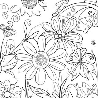 Page A Colorier De Fleurs Fantaisistes Dans Le Jardin Secret 62077-51453