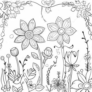 Page A Colorier De Fleurs Fantaisistes Dans Le Jardin Secret 62077-51454