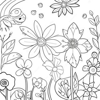 Page A Colorier De Fleurs Fantaisistes Dans Le Jardin Secret 62077-51455