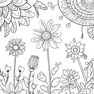 Page A Colorier De Fleurs Fantaisistes Dans Le Jardin Secret 62077-51456