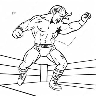 Page A Colorier Lutteuse Wwe Sautant Sur Un Adversaire 62147-51497