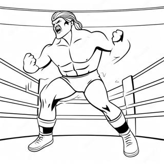 Page A Colorier Lutteuse Wwe Sautant Sur Un Adversaire 62147-51498