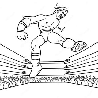 Page A Colorier Lutteuse Wwe Sautant Sur Un Adversaire 62147-51500