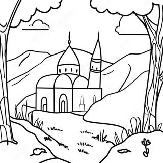 Page A Colorier De Beau Paysage Turc 62188-51528