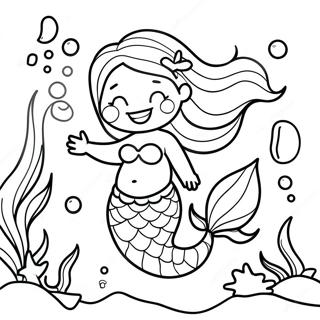 Page A Colorier De Sirene Enceinte Dans Une Scene Sous Marine 62217-51544