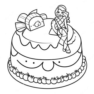 Page A Colorier De Gateau Barbie 62247-51563