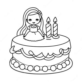 Page A Colorier De Gateau Danniversaire Barbie Mignonne 62248-51565