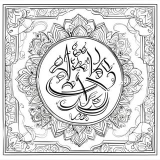 Page A Colorier De Calligraphie Islamique Complexe 62358-51657