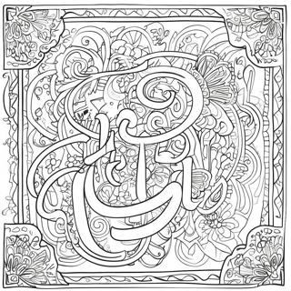 Page A Colorier De Calligraphie Arabe Coloree 62388-51686