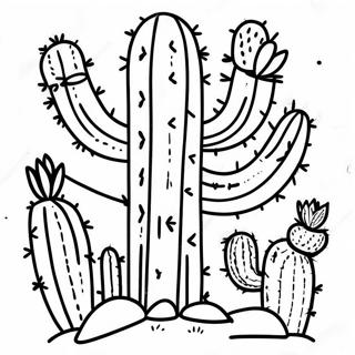 Page A Colorier De Cactus Colore Du Sud Ouest 62408-51694