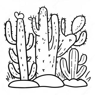 Page A Colorier De Cactus Colore Du Sud Ouest 62408-51696