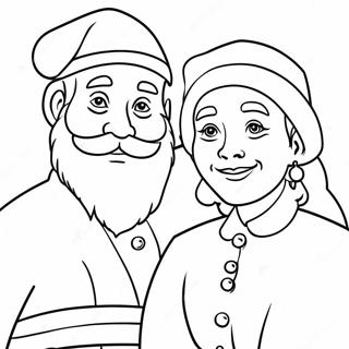 Père Noël Et Mme Noël Pages À Colorier