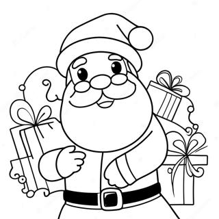 Page A Colorier Du Joyeux Pere Noel Avec Des Cadeaux 62578-51840