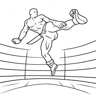 Page A Colorier Dun Lutteur De La Wwe Sautant Sur Un Adversaire 62738-51961