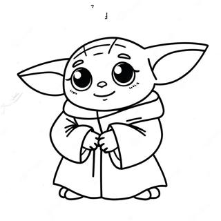 Page A Colorier De Mignon Baby Yoda Avec Des Coeurs 62779-51982