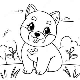 Page A Colorier Dun Mignon Chiot Shiba Inu 62839-52025