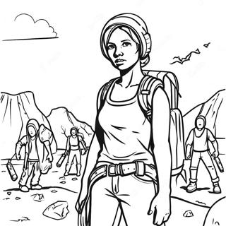 Page A Colorier Des Survivants Dans Un Monde Post Apocalyptique 62869-52054