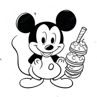 Page A Colorier Mickey Mouse Avec Des Collations Delicieuses 62939-52111