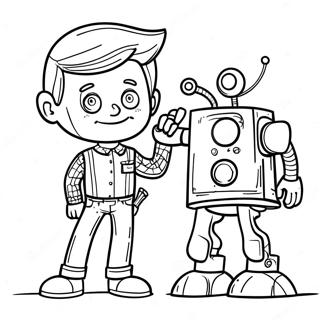 Page A Colorier Ron Avec Son Robot 62979-52145