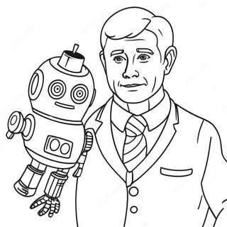 Page A Colorier Ron Avec Son Robot 62979-52146