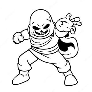 Page A Colorier Ink Sans En Pose De Combat 62989-52151