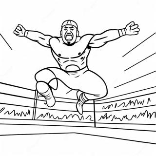 Page A Colorier Dun Lutteur Wwe Excitant Sautant Sur Un Adversaire 62999-52164