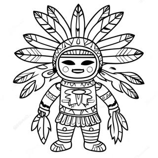 Page A Colorier De La Poupee Kachina Traditionnelle 63119-52242