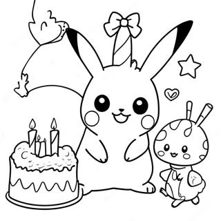 Page A Colorier De La Fete Danniversaire De Pikachu 63130-52257