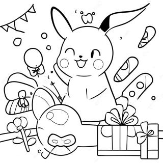 Page A Colorier De La Fete Danniversaire De Pikachu 63130-52258