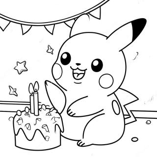 Page A Colorier De La Fete Danniversaire De Pikachu 63130-52259