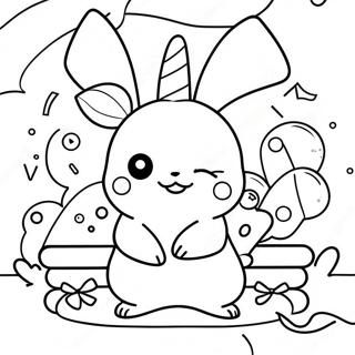 Page A Colorier De La Fete Danniversaire De Pikachu 63130-52260