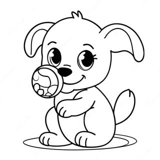 Page A Colorier Un Bebe Chiot Jouant Avec Une Balle 63199-52336