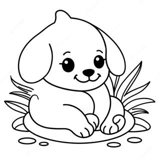 Page A Colorier Un Mignon Bebe Chiot Dormant 63200-52307