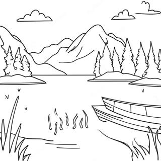 Page A Colorier De Paysage De Lac 63279-52369