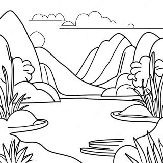 Page A Colorier De Paysage De Lac 63279-52370