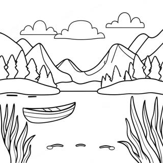 Page A Colorier De Paysage De Lac 63279-52371